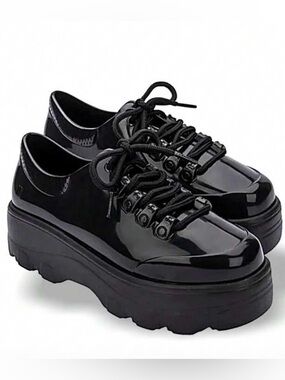 Melissa Black Platform Lace-Up Oxford Brand New with Box